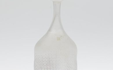 BERTIL VALLIEN. Kosta Boda, vase/bottle vase, 'Network' series, glass, 1970s, Sweden.