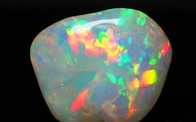 BRIGHT 52.75 ct Ethiopian Opal Gemstone Freeform - 30×24×12 mm - 10.55 g