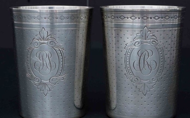 Beaker, Pair of Large Beakers (2) - .950 silver - Ernest Compere (1868-1888) - France - Second half 19th century