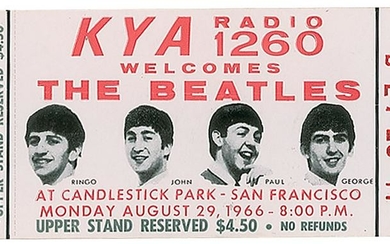 Beatles 1966 Candlestick Park Ticket