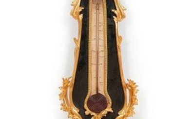 Beautiful barometer thermometer style L. XV in blackened...