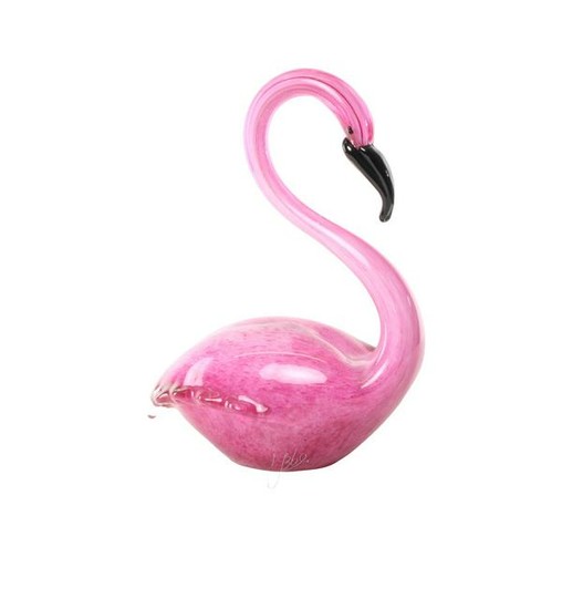 Beautiful glass sculpture of a Flamingo - Pink flamingo