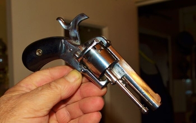 Belgium - 1876 - Revolver à broche poinçon LE FAUCHEUX "NEW ENGLISH PATTERN PIN FIRE PISTOL 7mm 20 SEPTEMBER 1876" à - Pinfire (Lefaucheux) - Revolver - 7mm Cal