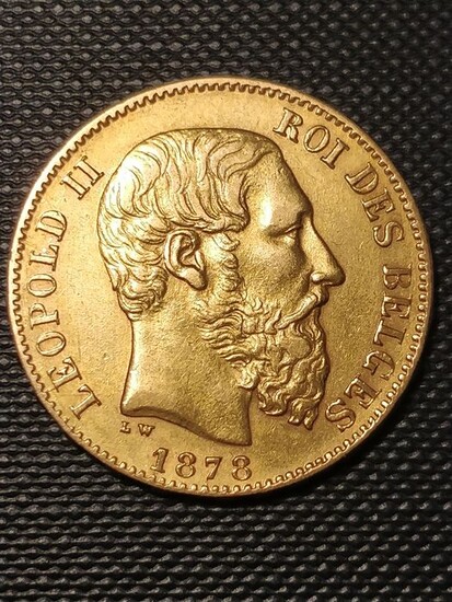 Belgium - 20 Francs 1878 Leopold II - Gold