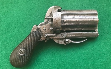 Belgium - AF & AM Marked - PEPPERBOX - Single Action (SA) - Pinfire (Lefaucheux) - Revolver - 7mm Cal