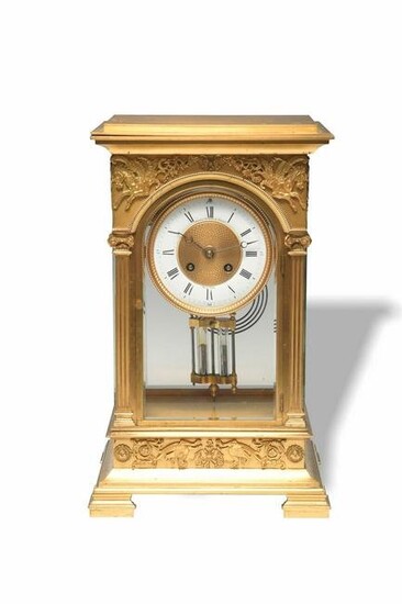 Black Starr and Frost Neoclassical Gilt Bronze Clock