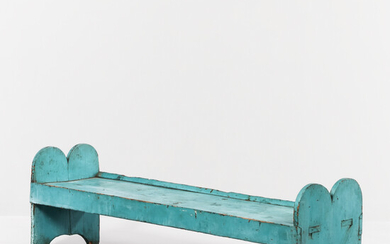 Blue-painted Bench