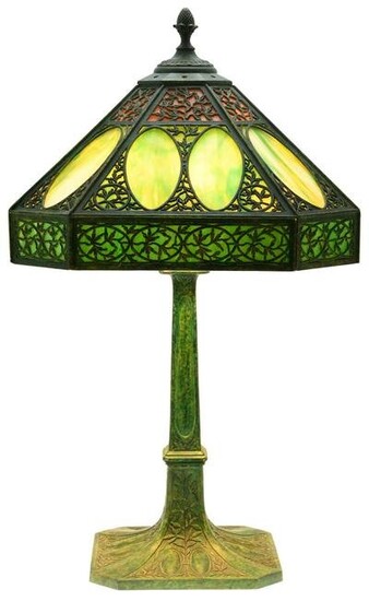 Bradley & Hubbard Overlay Table Lamp