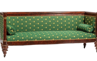 Bronze-Mounted Mahogany Box Sofa