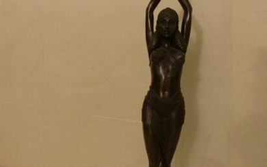 Bronze sculpture with brown patina "Egyptian Dancer". Signed A. Leonard. Posthumous casting. H. (without base): 45 cm