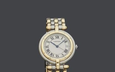CARTIER Bracelet-montre en acier et or jaune... - Lot 63 - Kahn & Associés