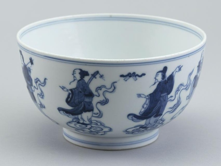 CHINESE BLUE AND WHITE PORCELAIN BOWL Early 20th Century Height 3.25î. Diameter 5.75î.