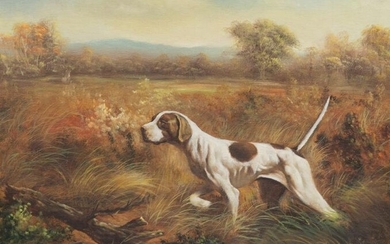 CLARE STOKES (MODERN) HOUND IN A LANDSCAPE