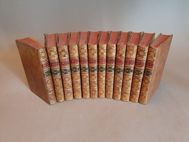 CORNEILLE (Pierre). Théâtre, avec des commentaires. S.l.n.n. [Genève, Cramer], 1764. 12 volumes in-8, veau marbré,...
