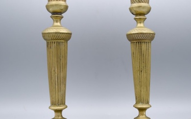Candlestick - (2) - Brass, Bronze
