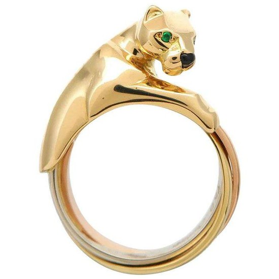 Cartier 18K Yellow Gold Trinity Gold Panthere Ring
