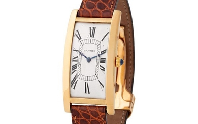 Cartier. Historically Important and Oversize Cintrée Shape Wristwatch in Yellow Gold With Roman Numbers Dial as Published in “Le Temps de Cartier”