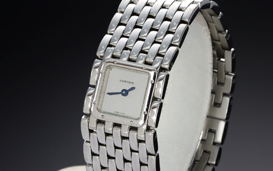 Cartier 'Panther Ruban'. Women's watch in steel with silver dial, 2000s