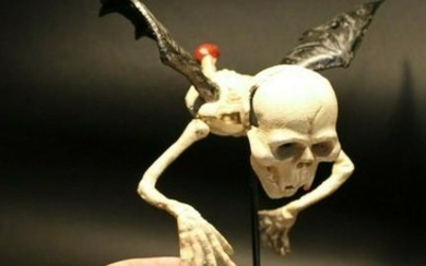 Cast Iron Flying Skeleton Halloween Decoration Statue
