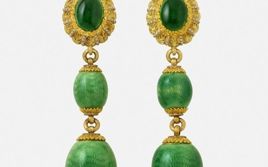 Cazzaniga, Gold and enamel earrings