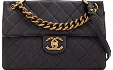 Chanel Black Quilted Caviar Leather Crossbody Fl