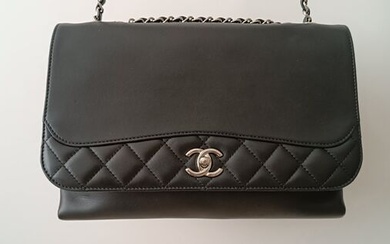 Chanel - Calfskin Jumbo Tramezzo Flap Black No Reserve Price Handbag