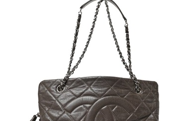Chanel Caviar Quilted Timeless CC Shopping Tote Grey