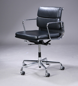 Charles Eames. Soft Pad office chair, model EA-217, black leather