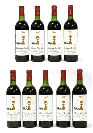 Château Clerc Milon 1981 (nine bottles)