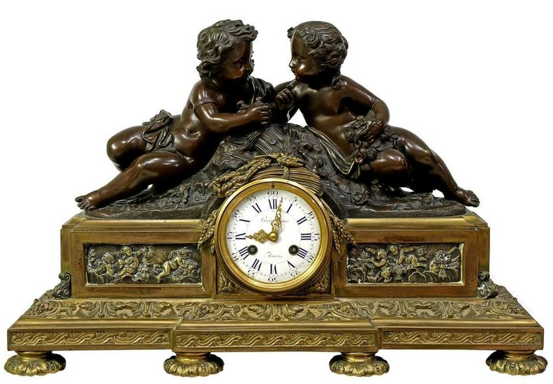 Jean-Jacques Feuchere (French 1807-1852) Mantle Clock