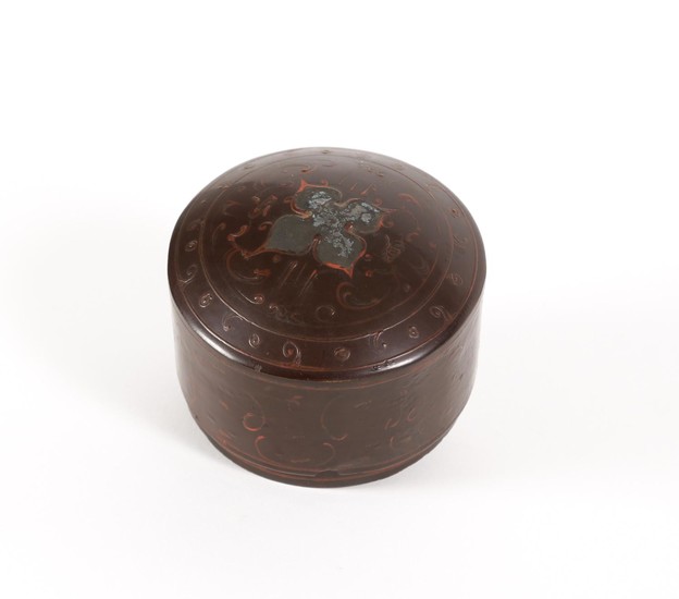 Chinese Brown and Red Lacquer Box and Cover, Warring States Period (476-221 BC) A5WAW