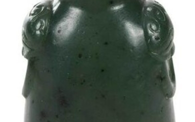 Chinese Carved Green Jade or Hardstone Snuff Bottle