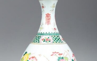 Chinese Garlic Mouth Famille Rose Vase