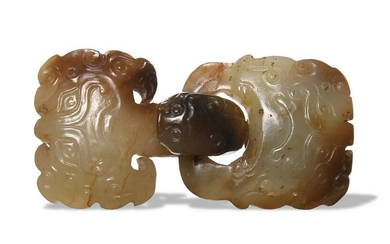 Chinese Jade Buckle, Warring States Period or Han