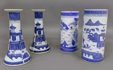 Chinese Porcelain Canton Candlesticks