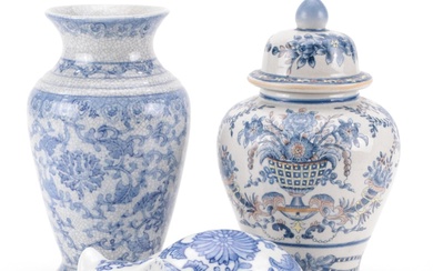Chinese Style Vase, Ginger Jar and Sleeping Cast Figurine