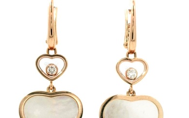 Chopard - Earrings - Happy Hearts - 18 kt. Rose gold Diamond (Natural)