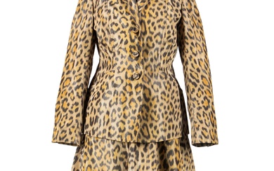 Christian Dior - Abbigliamento Jacket with Long Skirt Printed animalier silk jacket with long skirt, double pockets, french size 36, with dustbag