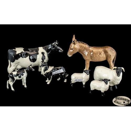 Collection of Beswick Farm Animals, comprising a Donkey No. ...
