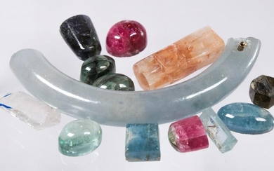 Collection of unmounted, crystalline and multi-stones