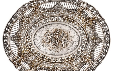 Continental 800 Silver Repousse Openwork Basket