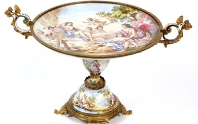 Continental Hand Painted Porcelain Tazza