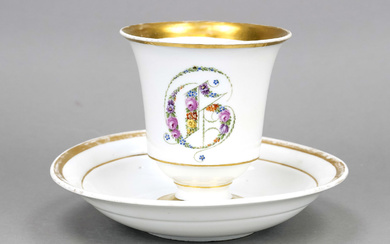 Cup and saucer, Meissen, 19th cen