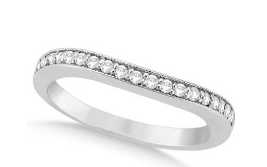Curved Diamond Wedding Band 14k White Gold 0.22ctw