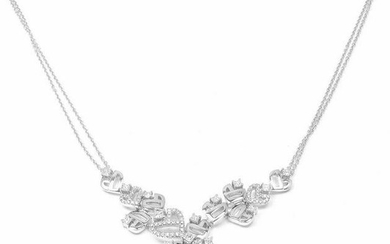 Damiani 18k White Gold Diamond Drop Necklace