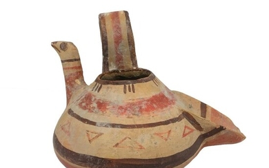 Daunian Pottery guttus bird head spout, Exhibited at Ifergan Museum. 17 cm