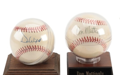Dave Winfield and Don Mattingly Signed American League Baseballs COA
