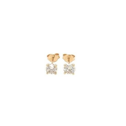 Diamond Earrings 14K Yellow Gold 0.93gr Diamonds 1.02CT