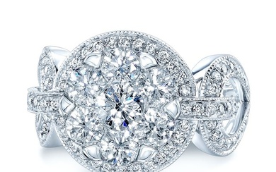 Diamond Equestrian-inspired Ring In 14k White Gold 2.05ctw