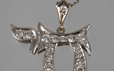Diamond pendant on chain